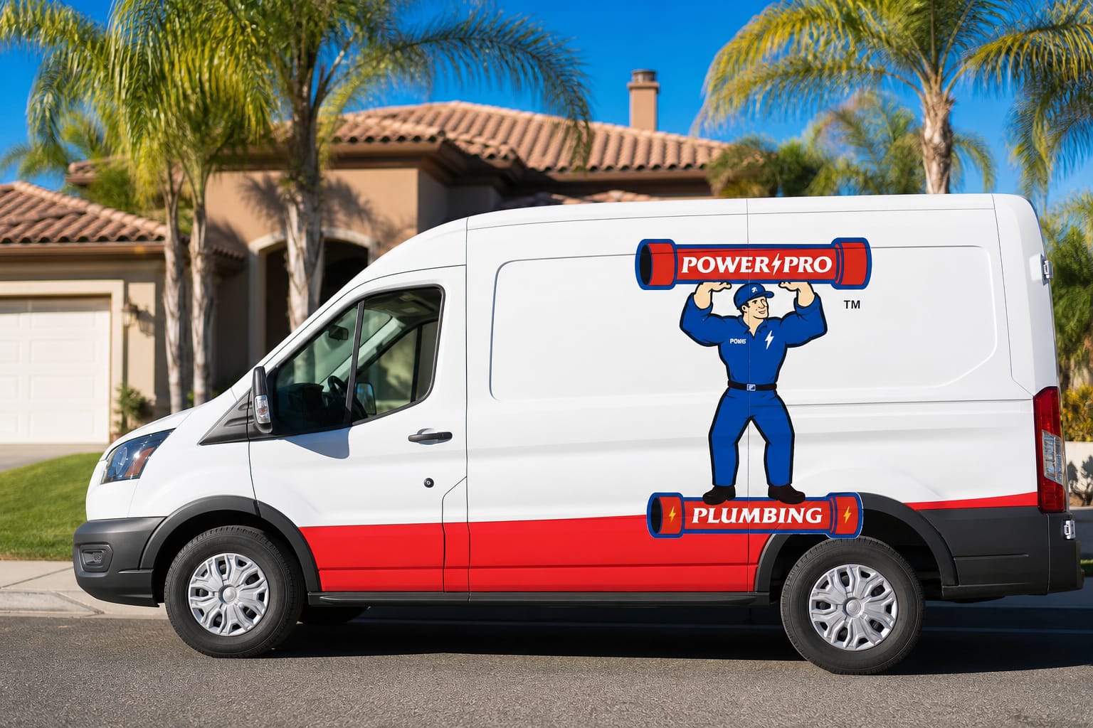 A Power Pro Plumbing, Heating & Air service van